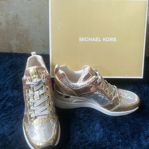Jazzy & Stylish sequin wedge sneakers by Michael Kors - never worn